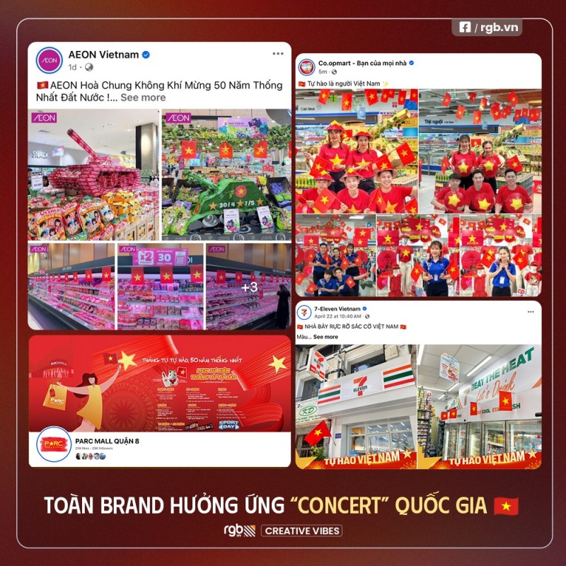 Các hoạt động của các thương hiệu hưởng ứng “50 năm thống nhất đất nước”