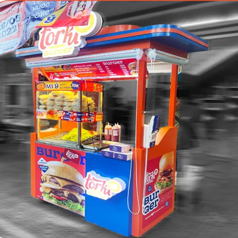 Mô hình xe đẩy, kiosk, cửa hàng linh hoạt