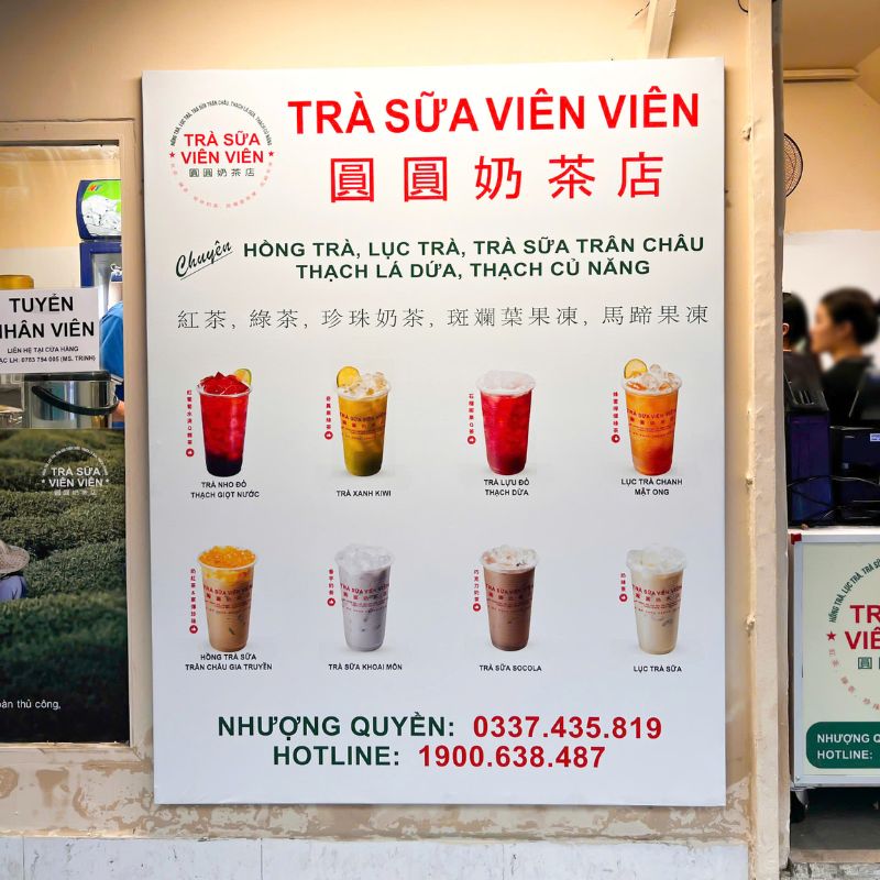 List cửa hàng trà sữa Viên Viên cho bạn mới dùng thử