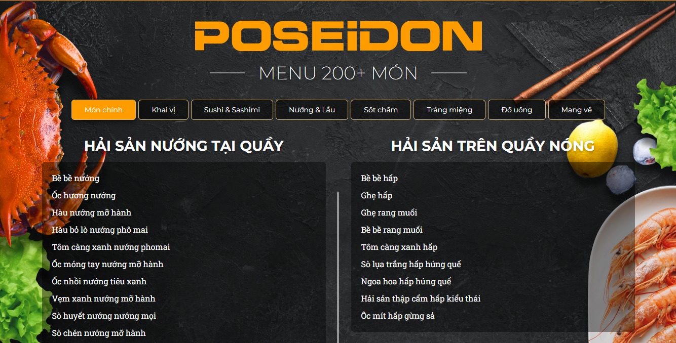 menu buffer poseidon