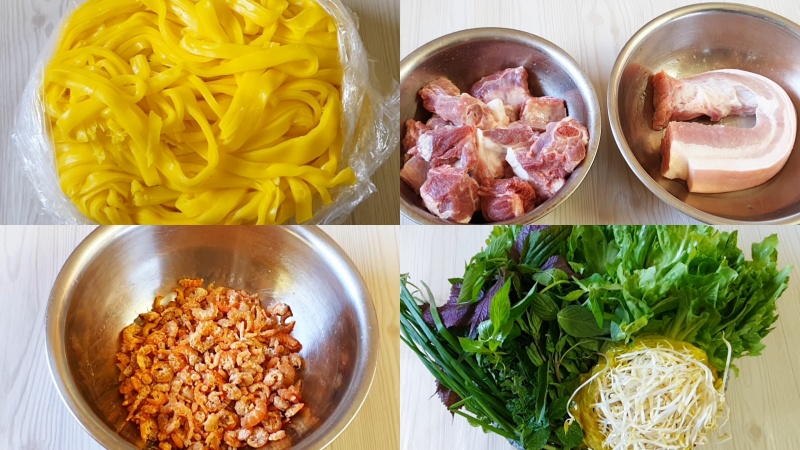 nguyên liệu nấu mì quảng