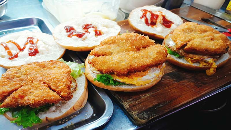 nguyên liệu làm burger gà giòn tại nhà