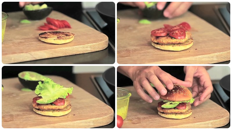 các bước làm burger gà giòn tại nhà