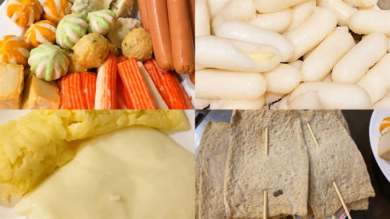nguyên liệu làm tokbokki phô mai tại nhà