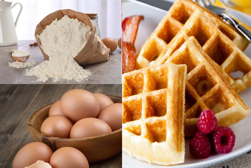 nguyên liệu làm bánh bánh waffle tại nhà