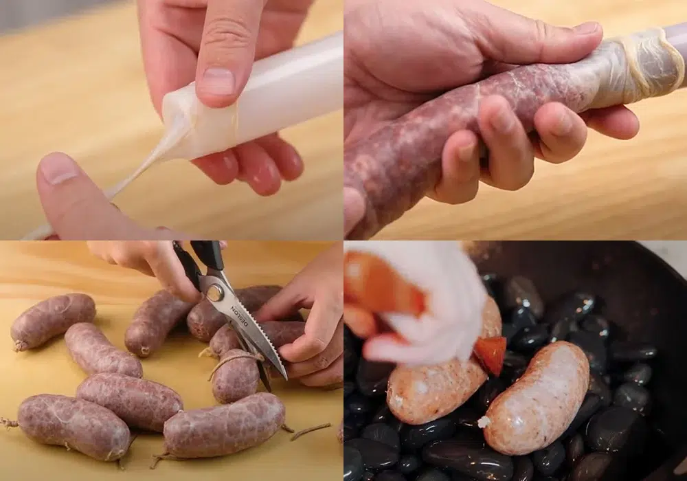 các bước làm xúc xích nướng đá tại nhà