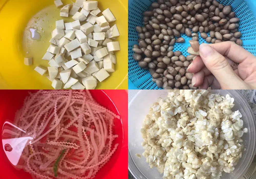 nguyên liệu nấu chè bà ba 