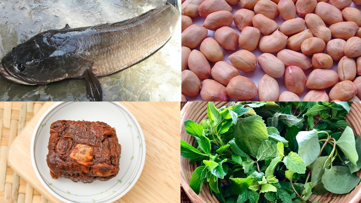 nguyên liệu làm cá lóc nướng trui
