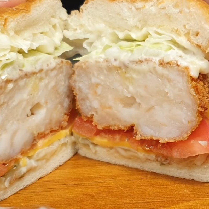 cách làm hamburrger tôm tại nhà